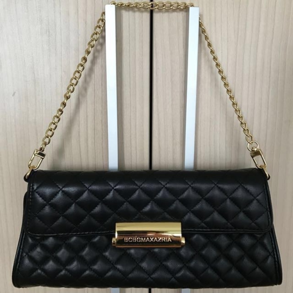 BCBG Max Azria Quilted Leather Envelope Clutch Handbag
